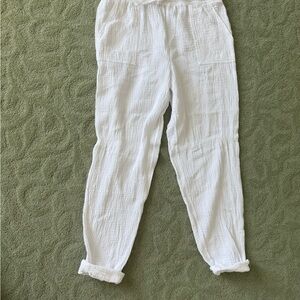 Bobi Los Angeles White Textured Pants